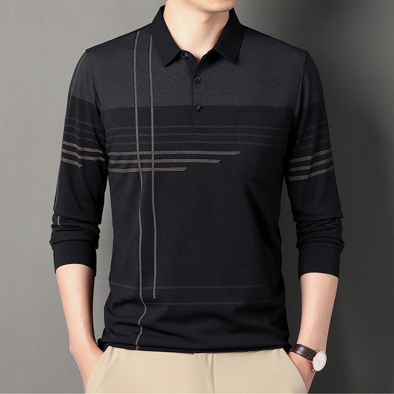 Herren Poloshirt Langarm Modern Grafikdesign Berlin