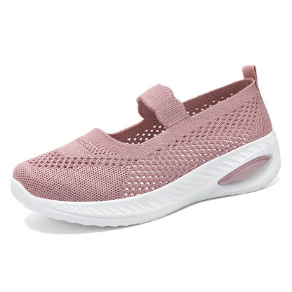 Damen Sneaker Slip-On Sport Schuhe atmungsaktiv Elastisch