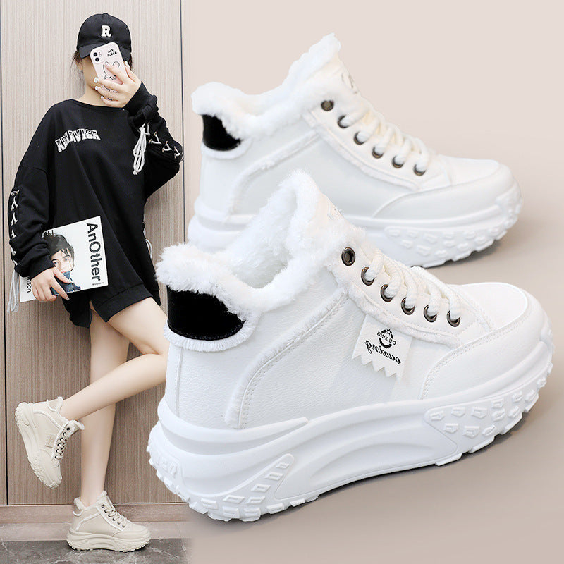 Damen Winter Sneaker High-Top Flauschig Rutschfest - BerlinGlamour