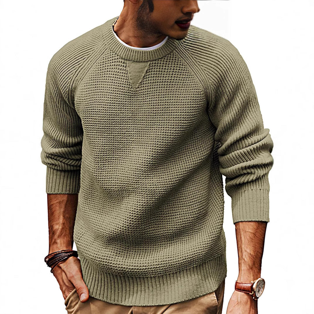 Herren Strickpullover Klassisch mit Muster Grau