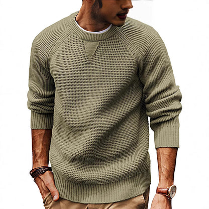 Herren Strickpullover Klassisch mit Muster Grau