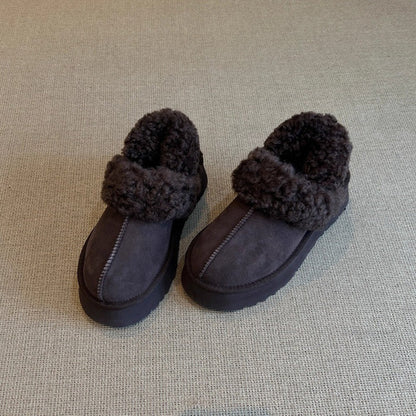 Damen Clogs Weich Fell Innenfutter Rutschfest