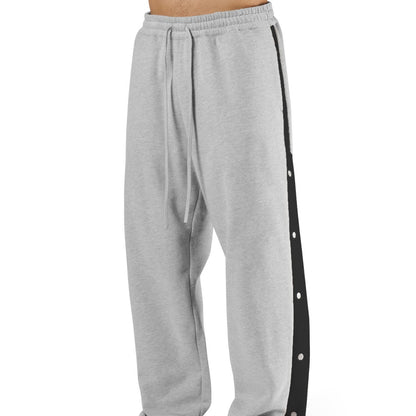 Herren Sporthose Freizeithose Elastisch Mit Druckknöpfen
