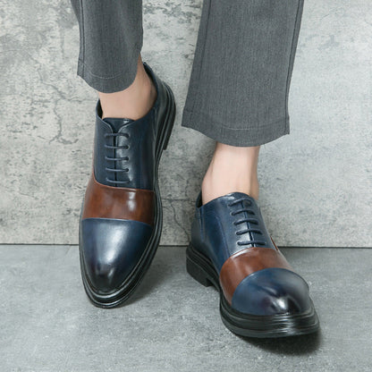 Elegante Damen Schnürschuhe Leder Schwarz Höhe Schuhe