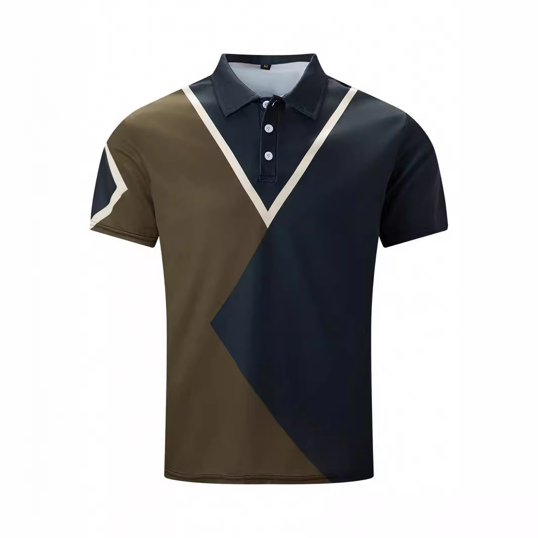 Herren Polohemd Modern Farbblock Design Atmungsaktiv