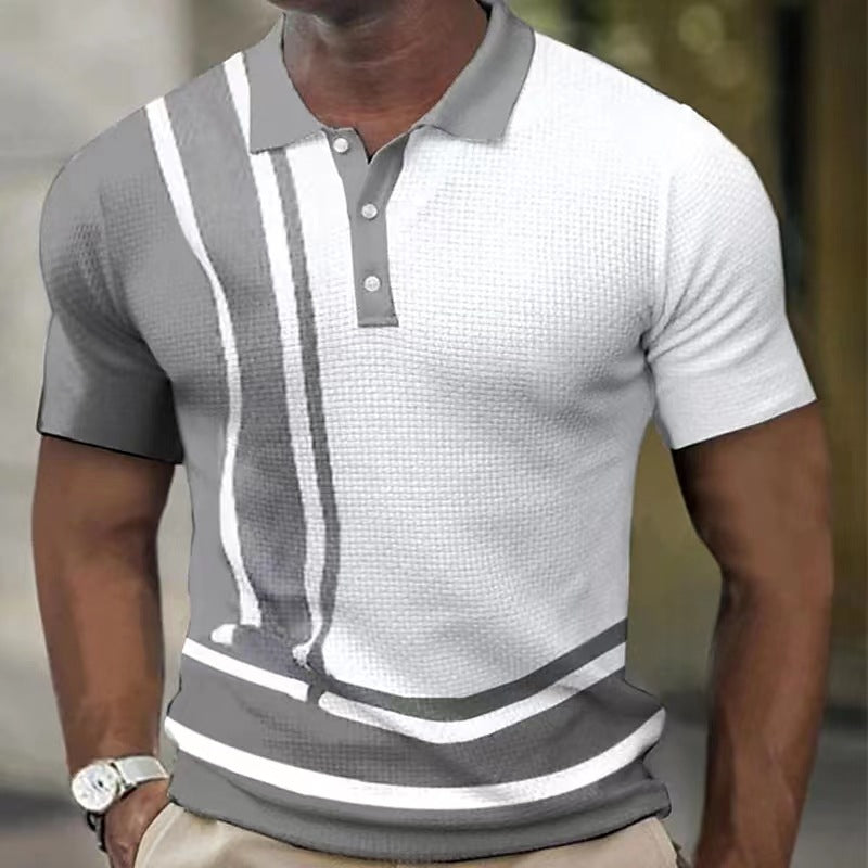 Herren Polohemd Sportlich Streifen Modern