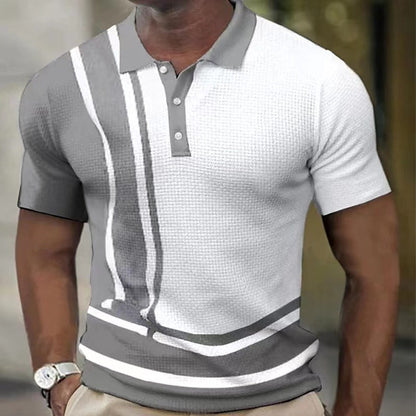 Herren Polohemd Sportlich Streifen Modern
