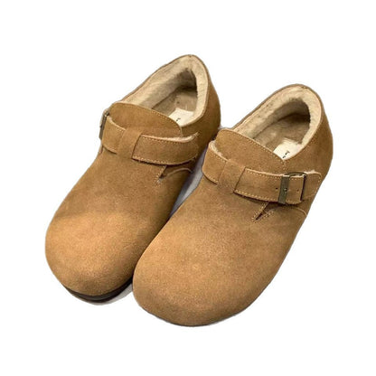 Damen Mokassins Weichleder Schnallenverschluss Modern