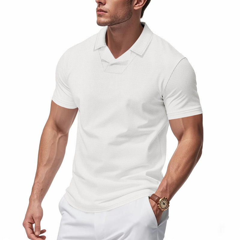 Herren Poloshirt Kurzarm Modern mit Struktur Optik