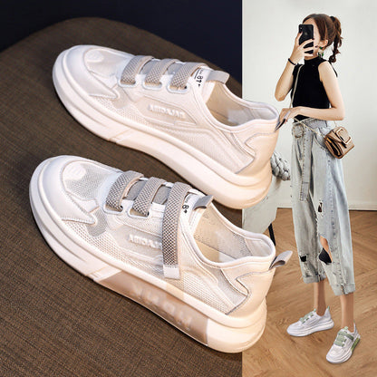 Damen Sneaker Sportlich mit Schnallenverschluss und Mesh Oberfläche - BerlinGlamour