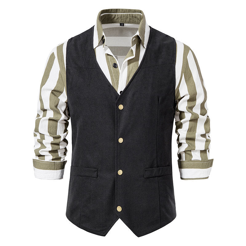 Herren Weste Modern Elegant Strukturiert Schwarze