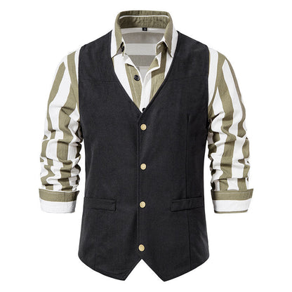 Herren Weste Modern Elegant Strukturiert Schwarze
