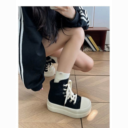Damen Plateausneaker Hochwertig atmungsaktiv Weiss