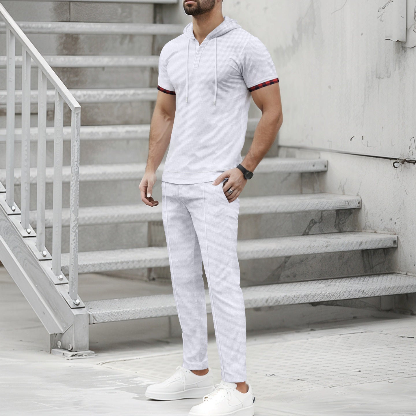 Herren Sportset Kapuze mit Taschen Ergonomisch Modern - BerlinGlamour