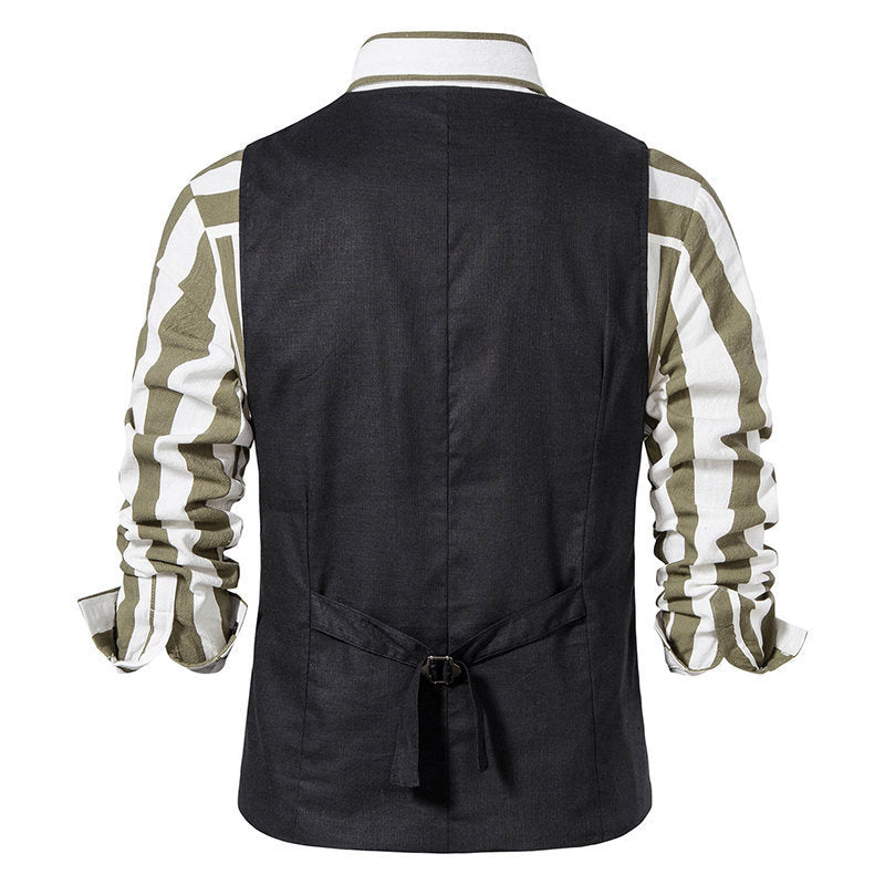 Herren Weste Slim Fit Streifenmuster Elegant Berlin