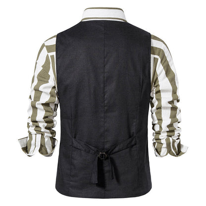 Herren Weste Slim Fit Streifenmuster Elegant Berlin