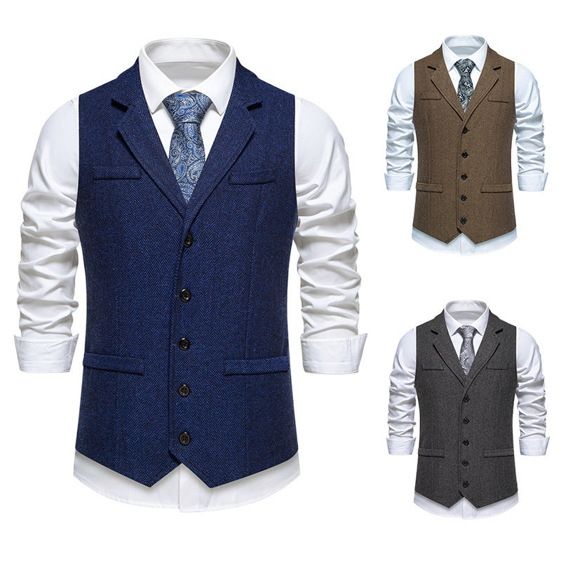 Herren Anzugweste Elegant Hochwertig Slim Fit