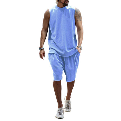 Herren Sportset Tanktop und Shorts Baumwoll Mix