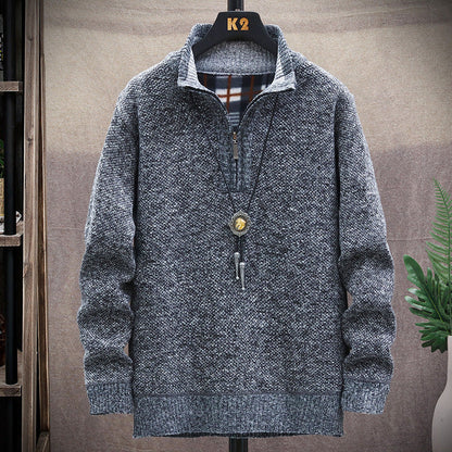 Herren Strickpullover Modern Halb Reißverschluss Großstadtchic - BerlinGlamour