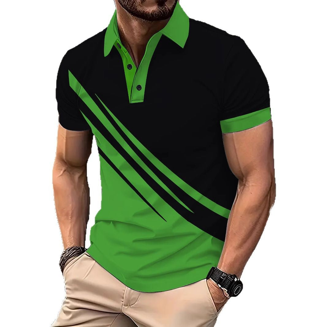 Herren Poloshirt Sportlich Mit Muster Trendig