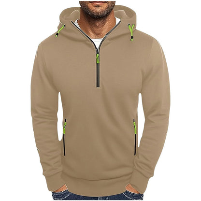 Herren Kapuzenpullover Modisch Mit Taschen Halbzipper