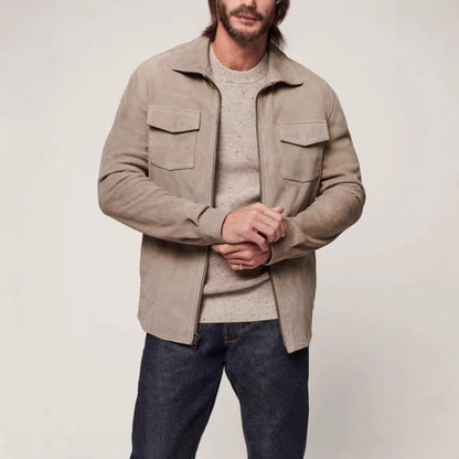 Herren Lederjacke Wildleder Schnitt Berlin Elegant - BerlinGlamour