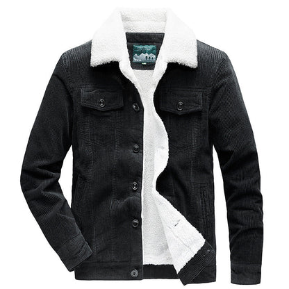 Herren Cordjacke Sherpa-Futter Warm Winter