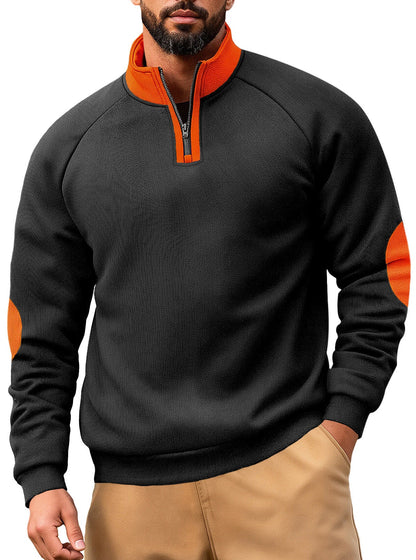 Herren Fleece Pullover Kapuzenpullover Modern Kontrast