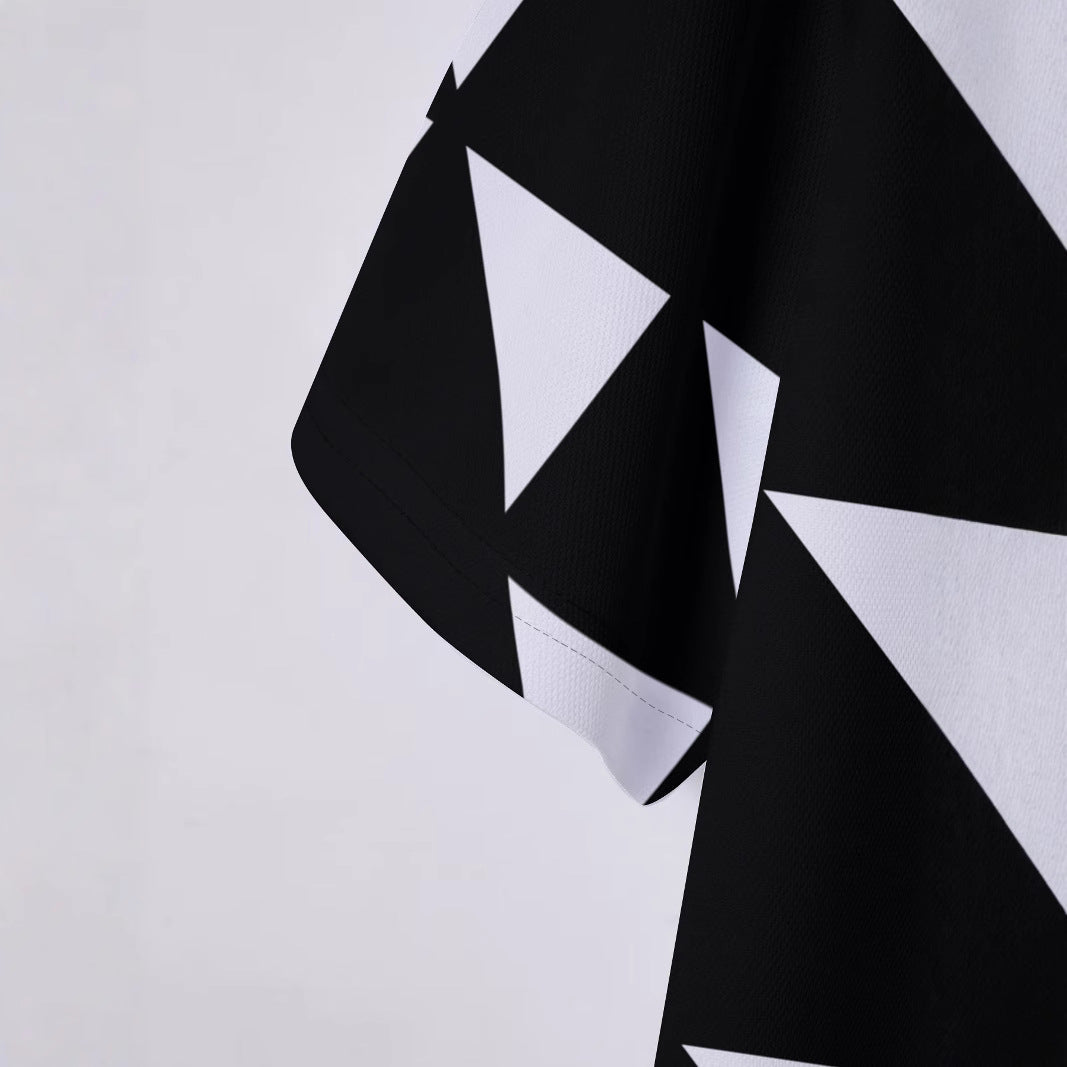 Herren Poloshirt Geometrisches Motiv Modern Berlin Style
