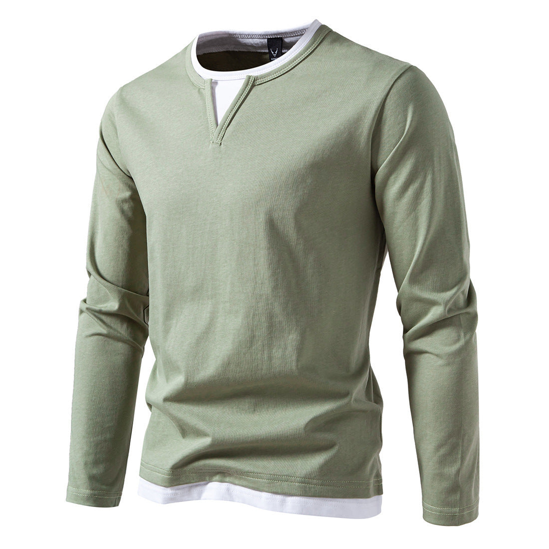 Herren Langarmshirt Modern V-Ausschnitt Trendig