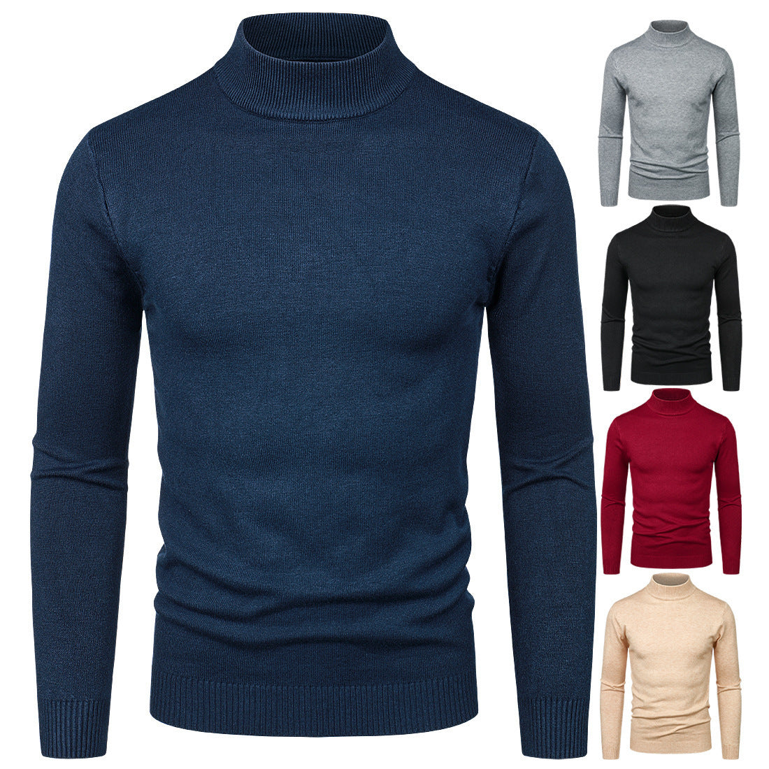 Herren Rollkragenpullover Feine Baumwolle Hochwertig