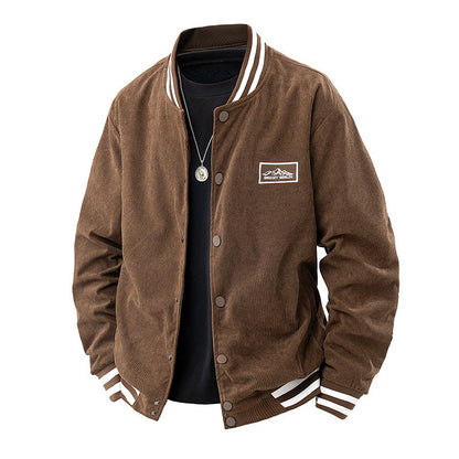 Herren Cordjacke Lässig Elastisch Mit Kontrast - BerlinGlamour
