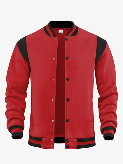 Herren Baseballjacke Kontrast Ärmel Modern Style