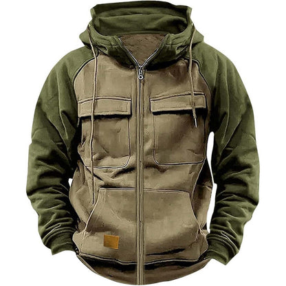 Herren Hoodie Modern mit Brusttaschen und Aufdruck