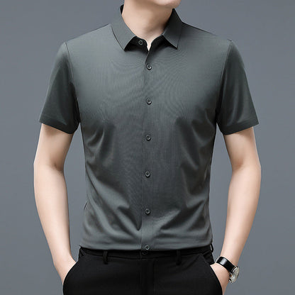 Herren Kurzarmhemd Elegante Baumwolle Modern