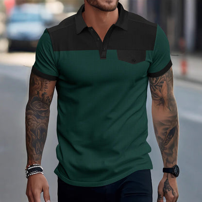 Herren Poloshirt Modern Blockdesign Slim Fit
