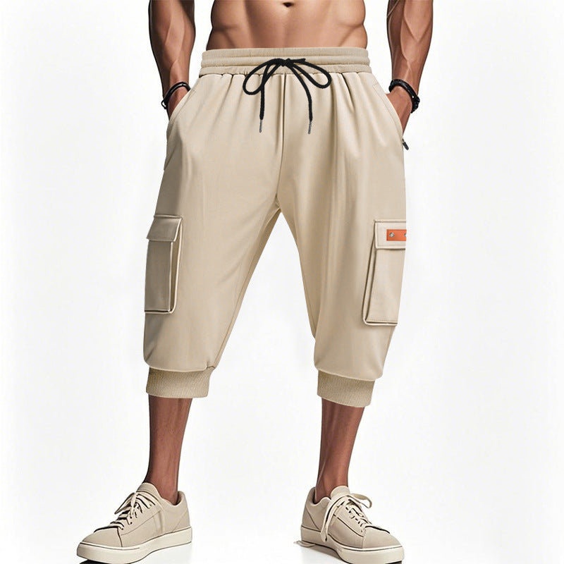 Herren Cargo Shorts mit Seiten Taschen Elastischer Bund