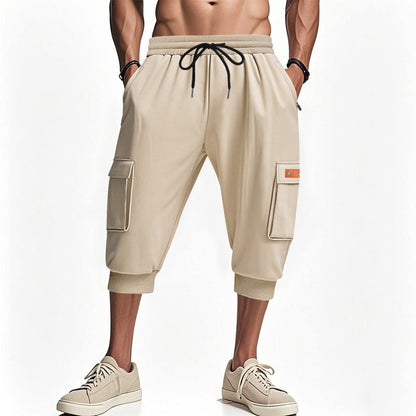 Herren Cargo Shorts mit Seiten Taschen Elastischer Bund