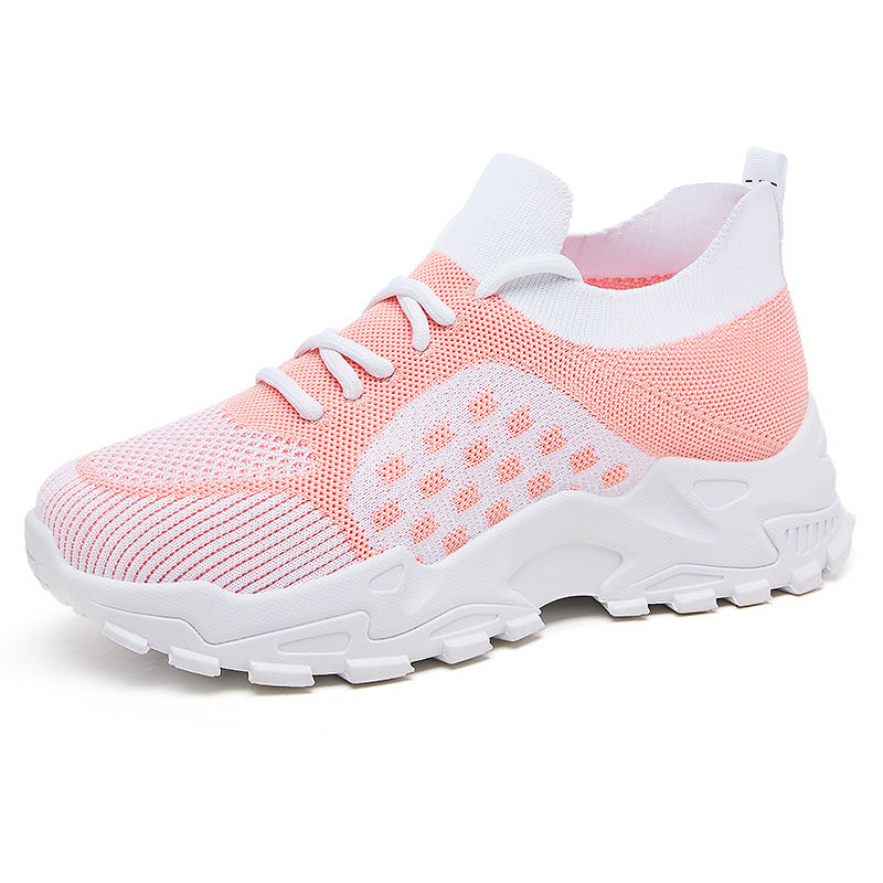 Damen Sneaker Leicht Strick Schnürsenkel Flexibel Bequem