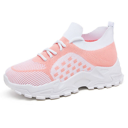 Damen Sneaker Leicht Strick Schnürsenkel Flexibel Bequem