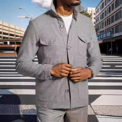 Herren Outdoorjacke Modern mit Taschen Stehkragen - BerlinGlamour