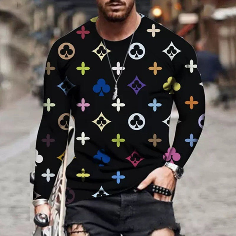 Herren Langarmshirt Bunt Trendig Berlin Style