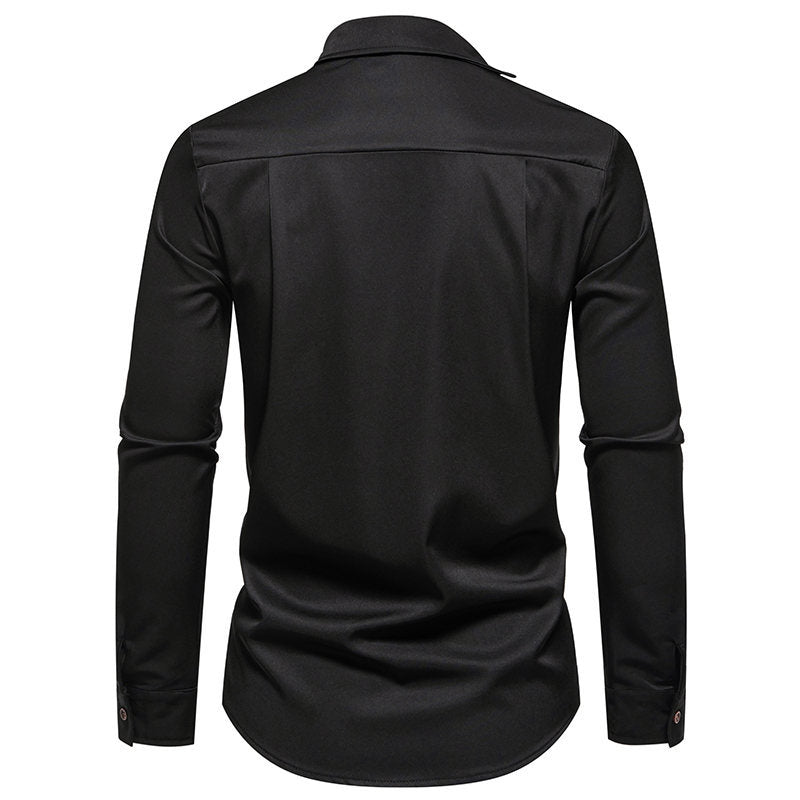 Herren Hemd Langarm Asymmetrischer Kragen Elegantes Design