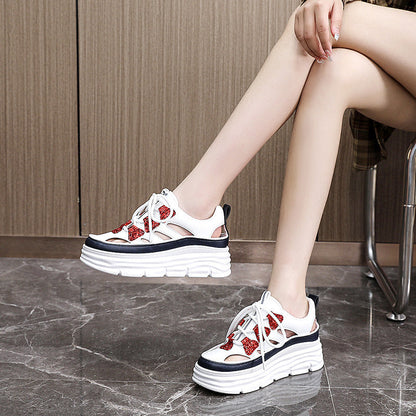Damen Sneaker Plateau Sportlich Glitzernd Trendy Schuhe