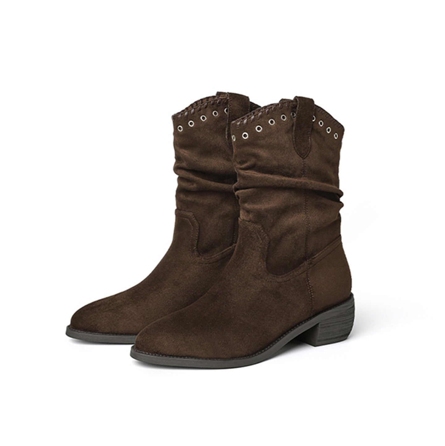 Damen Stiefeletten Antik-Look Nieten Flexibel