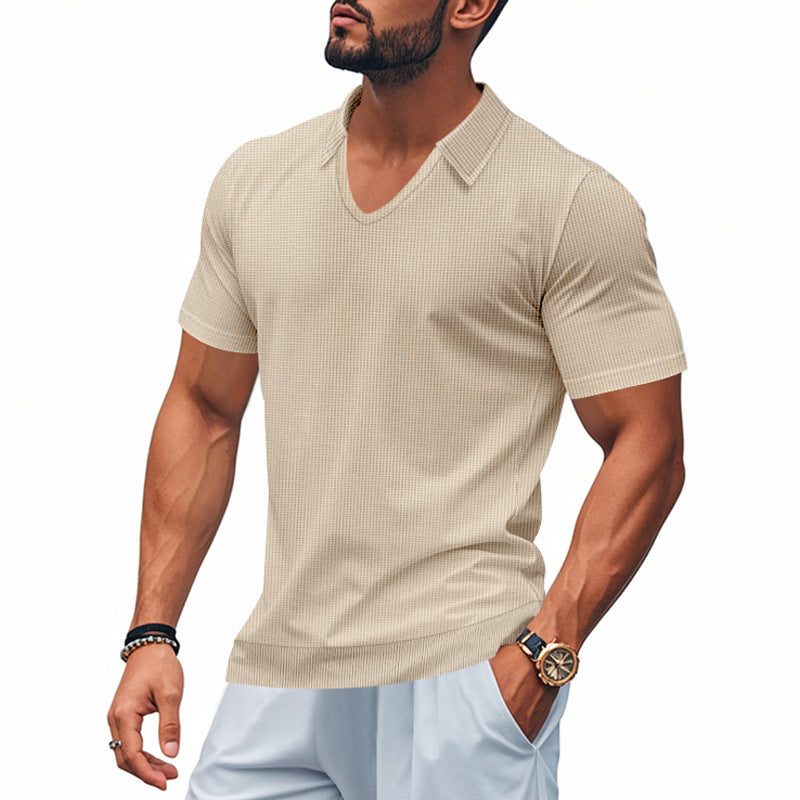 Herren Polo-Shirt Modern Schnitt Strukturiert