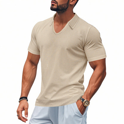 Herren Polo-Shirt Modern Schnitt Strukturiert