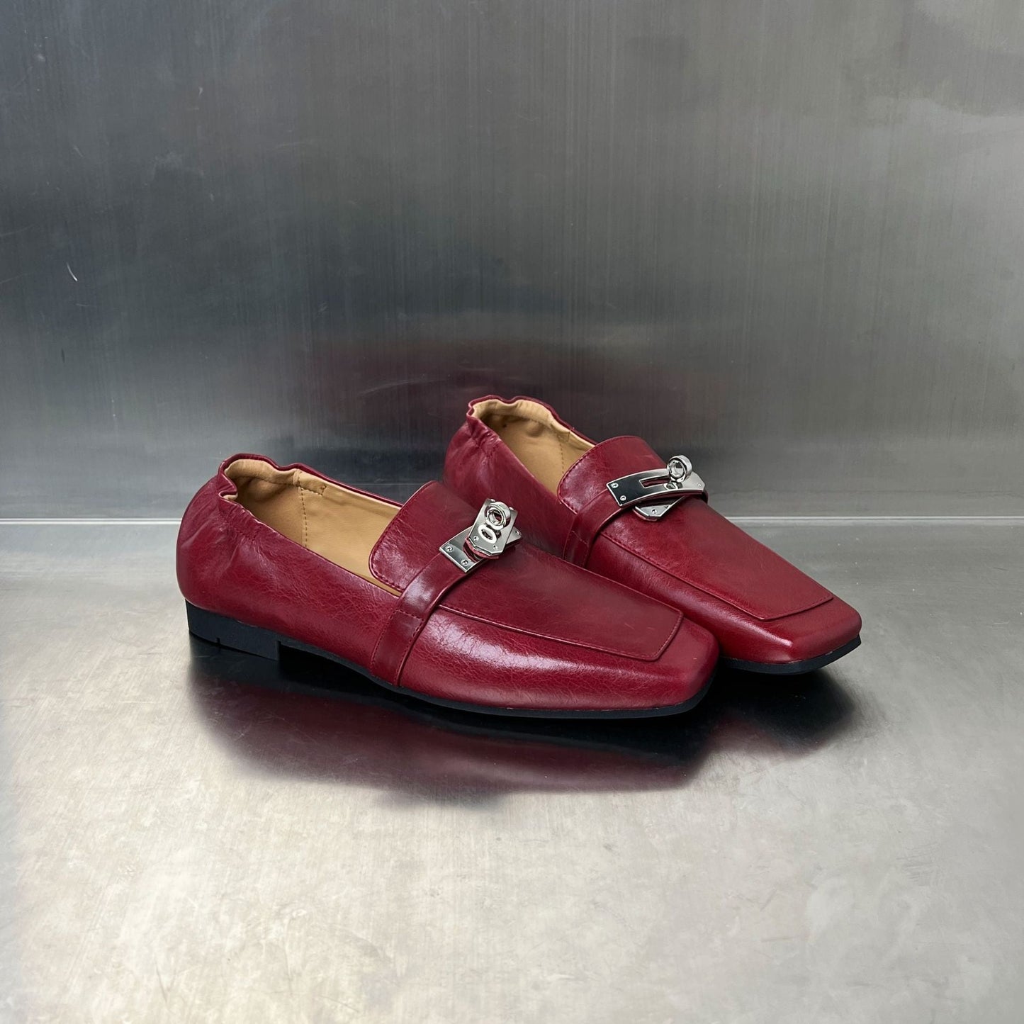 Damen Mokassins Elegante Schuhe mit Schnalle Modern