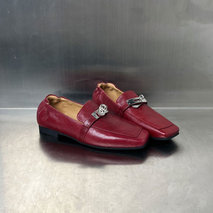 Damen Mokassins Elegante Schuhe mit Schnalle Modern