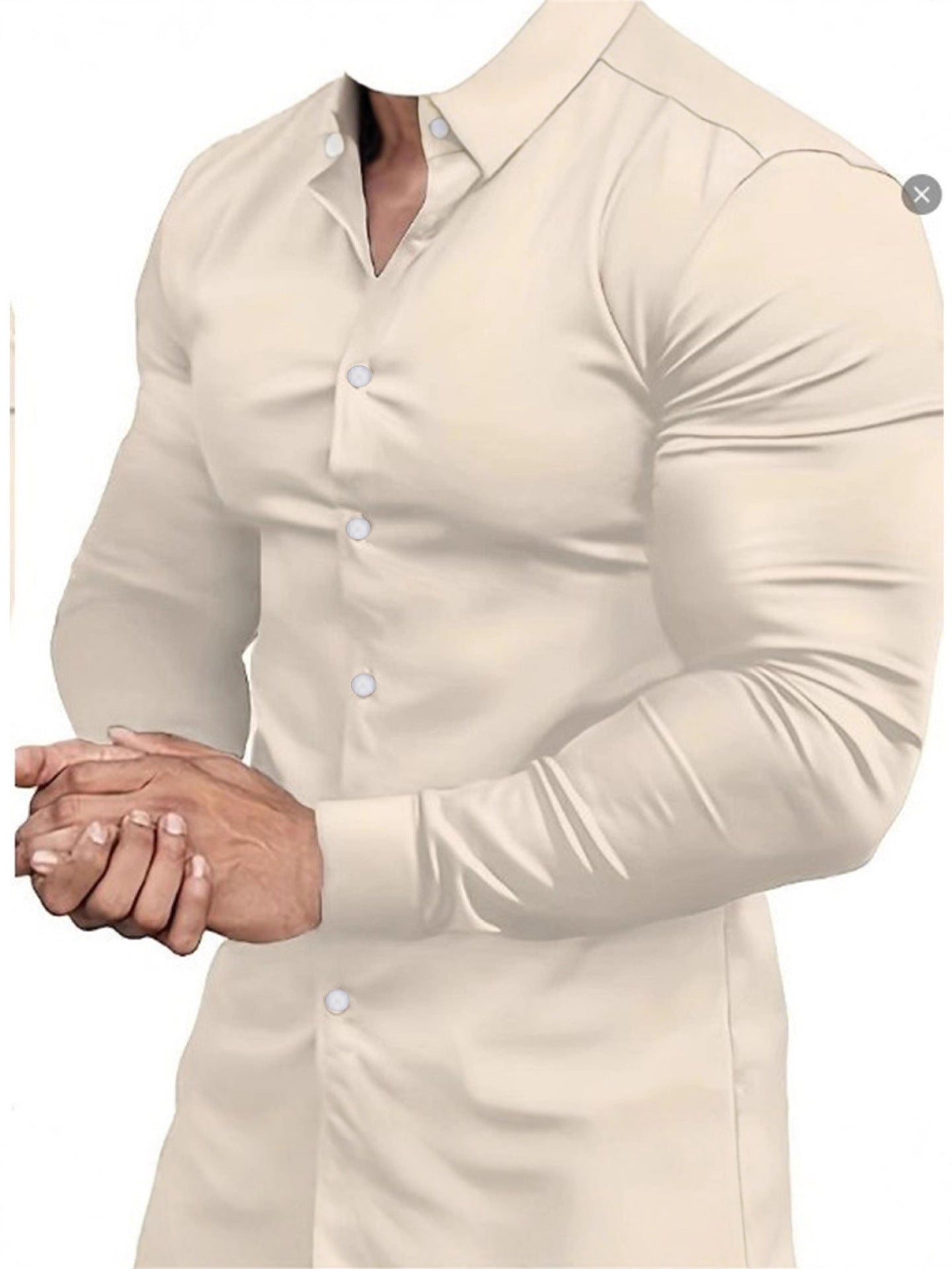 Herren Langarmhemd Elegant Slim Fit Kragen